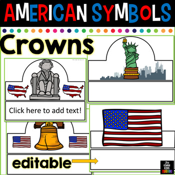 Preview of American Symbols Hats (Editable)