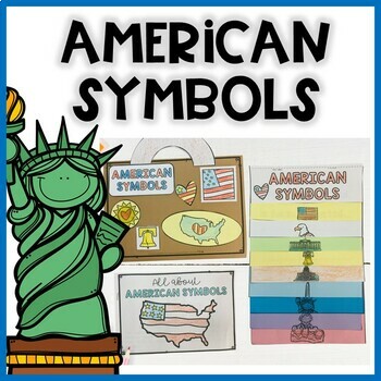 Preview of American Symbols Lap book | President's Day Reading Comprehension | 4th July
