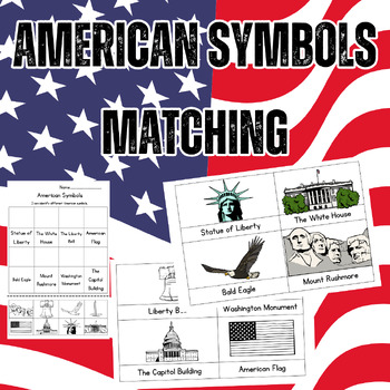 Preview of American Symbols: Matching Worksheet and Cards