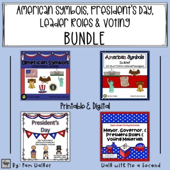 Preview of American Symbols  |  President's Day  |  Leader Roles  |  Voting BUNDLE