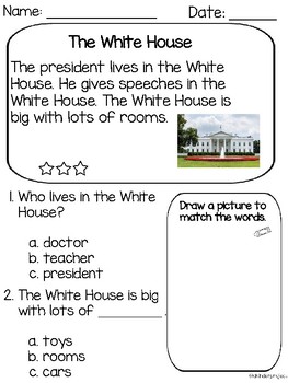 American Symbols Reading Comprehension Passages Free Packet Tpt