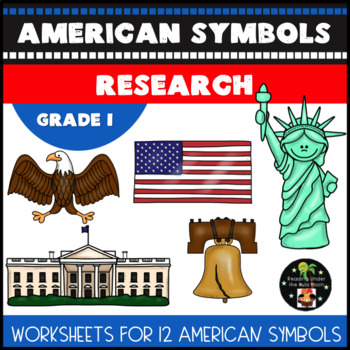 Preview of First Grade American Symbols Research - Print Version