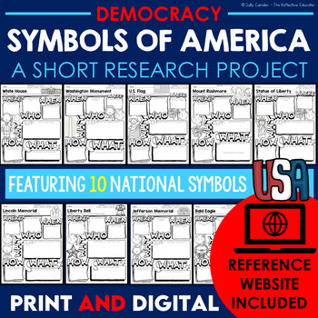 Preview of American Symbols | Social Studies | Research Project for Google Classroom™