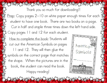 Preview of American Symbols Student Book-FREEBIE