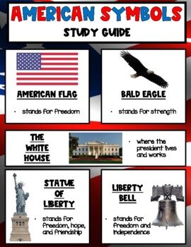 Preview of American Symbols Study Guide - Great Resource for Parents!