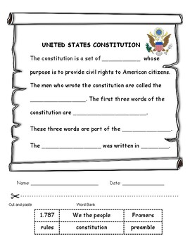 Preview of Constitution and American Symbols: Pledge of Allegiance, Chart, Foldable