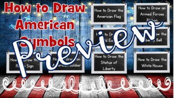 Preview of American Symbols Virtual Drawing Room -- Google Slides -- YouTube Video Links