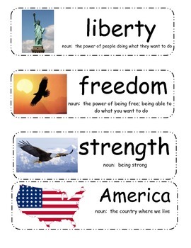 Preview of American Symbols Vocabulary Cards