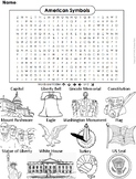 American Symbols Worksheet: Coloring Word Search (White Ho