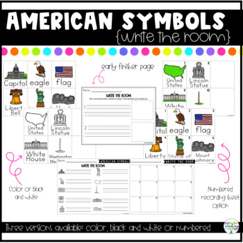 Preview of American Symbols Write the Room