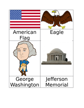 Preview of American Symbols Write the Room Activity