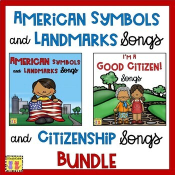 Preview of American Symbols, Landmarks, and Citizenship  Songs BUNDLE
