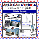 American Symbols - emergent reader, vocab cards, writing.