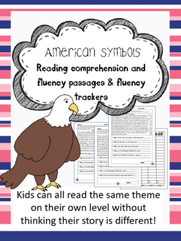 Preview of American Symbols fluency and comprehension leveled passage