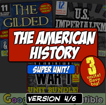 Preview of American US History Super Unit 4/6 1877-1919 | Progressive Era, Imperialism, WW1