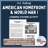 American WWI Homefront | Stations Activity for U.S. History