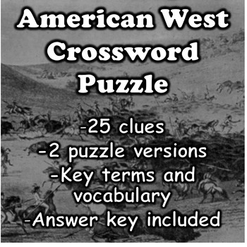 American West Crossword by Mr Tillman s Social Studies TpT