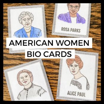 Preview of American Women Bio Cards Growing Set