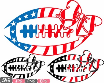 Download American Flag Football Bow Sports Silhouette Clipart Shirt 4th Of July 481s