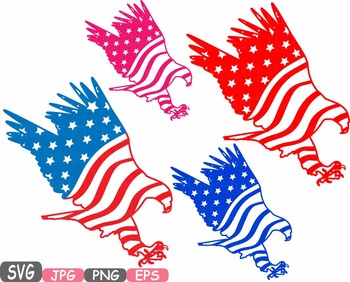 American Flag Svg Eagle Eagles Independence Day 4th Of July Clipart Birds 472s