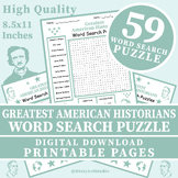 American historians Word Search Puzzle Worksheet Activity 