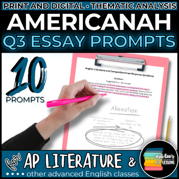 Preview of Americanah | Adichie | Q3 Essay Prompts AP Lit Open Ended Literary Response