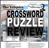 Americans Colonies Crossword Puzzle - 17 Terms+Key