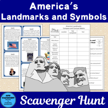 Preview of America's Landmarks and Symbols Scavenger Hunt