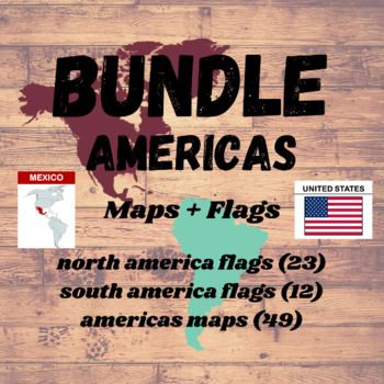 Preview of Americas MAPS & FLAGS BUNDLE | 84 Flash Cards | Geography Montessori