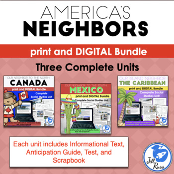 Preview of Canada, Mexico, & Caribbean Units Bundle Print and Digital for Distance Learning