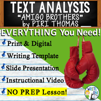 Preview of Amigo Brothers by Piri Thomas - Text Based Evidence, Text Analysis Essay Writing