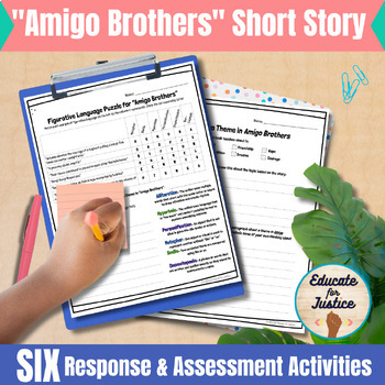 Preview of Amigo Brothers Short Story Reading Comprehension Activities & Assessment