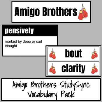 Preview of Amigo Brothers StudySync Vocabulary Pack
