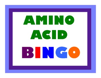 Preview of Amino Acid Bingo, Codon Bingo, Transcription and Translation Activity