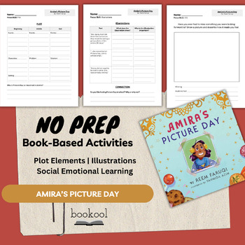 Preview of Amira's Picture Day | Eid Literacy Activities | Plot Elements, Illustrations
