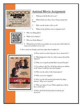 Amistad Movie worksheet by Scott Harder | Teachers Pay ...