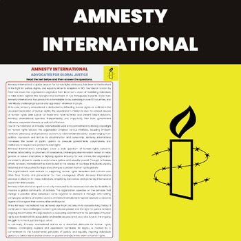 Preview of Amnesty International Reading Comprehension | Global Justice and Human Rights