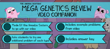 Preview of Amoeba Sisters Mega Genetics Review Video Companion + KEY by Amoeba Sisters