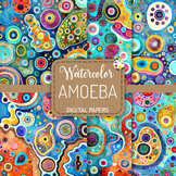 Amoeba - Watercolor Microscopic Organisms - Funky Pattern Papers