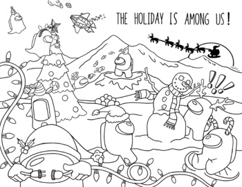 Among Us Christmas Coloring Page by Tawney Crowley TpT