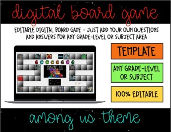 Preview of Among Us Digital Board Game Template | Any Subject - Distance Learning