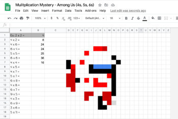 among us digital color by number multiplication worksheets tpt