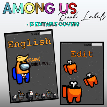 Preview of Among Us Editable Book Covers