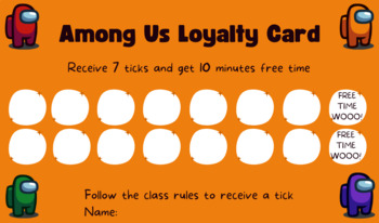 Preview of Among Us Reward Card