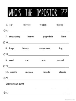 Among Us Theme Vocabulary Worksheet Who S The Imposter By Wildflowers