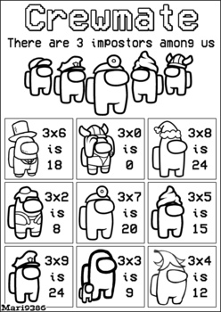 Among Us - Times tables practice - EN & ES by It's time for math
