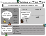 Among Us Word Work & Spelling