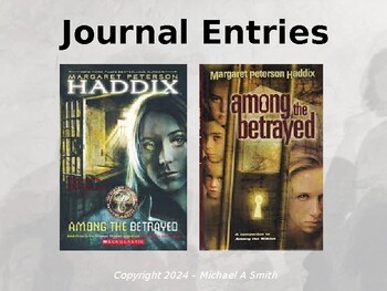 Preview of Among the Betrayed Novel Study Journal Response Qs Margaret Peterson Haddix
