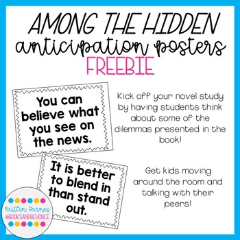 Among the Hidden/Dystopian Novel Anticipation Posters FREEBIE by