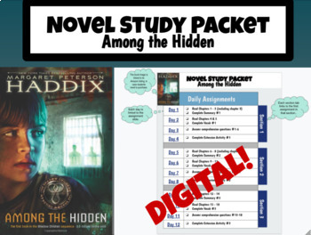 Preview of Among the Hidden DIGITAL Novel Study in Google Slides (Level W)
